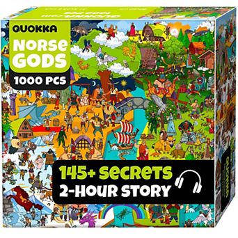 QUOKKA 1000 pc Puzzle for Adults Ancient Myths and Legends with Secret Tasks & Audio Story