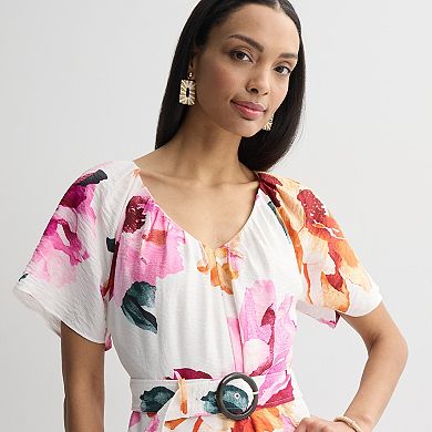 Women's Nine West V-Neck Belted Midaxi Dress