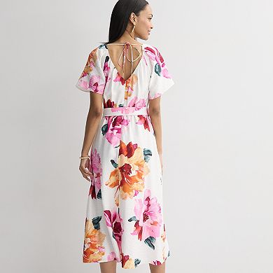 Women's Nine West V-Neck Belted Midaxi Dress