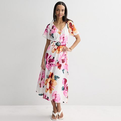 Женские платья Nine West Women's Nine West V-Neck Belted Midaxi Dress