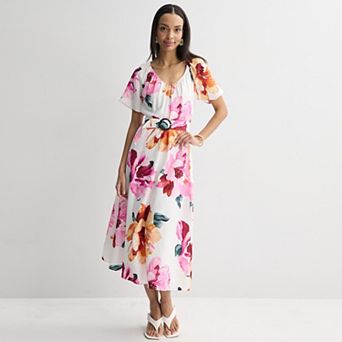 Women's Nine West V-Neck Belted Midaxi Dress