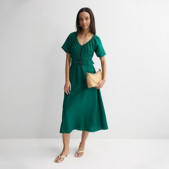 Women's Nine West V-Neck Belted Midaxi Dress
