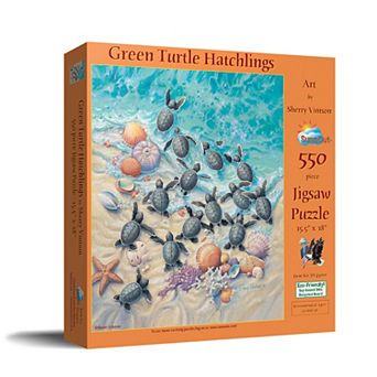 Green Turtle Hatchlings 550 pc Jigsaw Puzzle