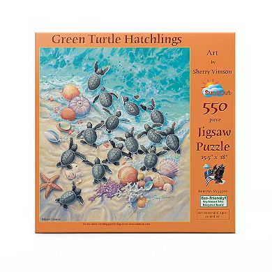 Green Turtle Hatchlings 550 piece Jigsaw Puzzle