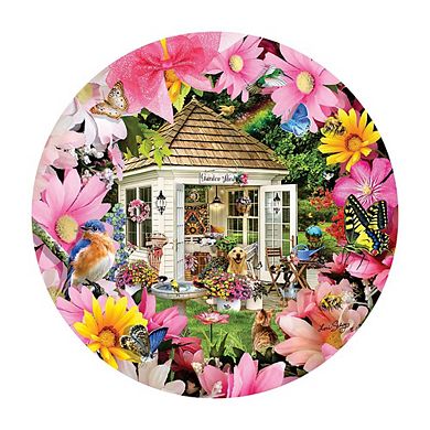 Garden Shed in Flower 500 piece Round Jigsaw Puzzle
