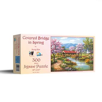 Covered Bridge in Spring 300 pc Jigsaw Puzzle