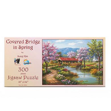 Covered Bridge in Spring 300 piece Jigsaw Puzzle