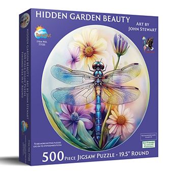 Hidden Garden Beauty 500 pc Round Jigsaw Puzzle