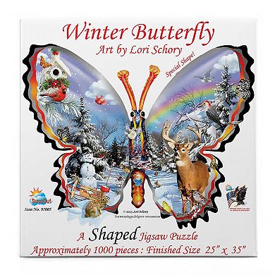 Winter Butterfly 1000 piece Shaped Jigsaw Puzzle