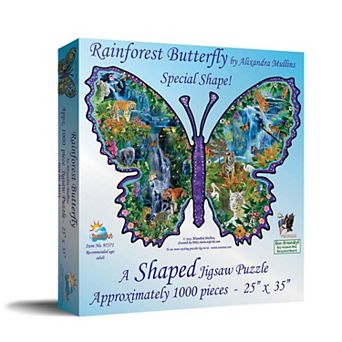 Rainforest Butterfly 1000 pc Special Shape Jigsaw Puzzle