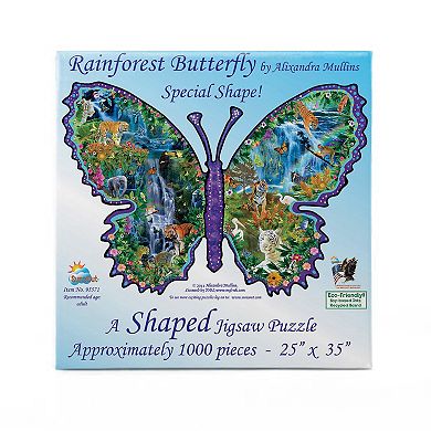 Rainforest Butterfly 1000 piece Special Shape Jigsaw Puzzle