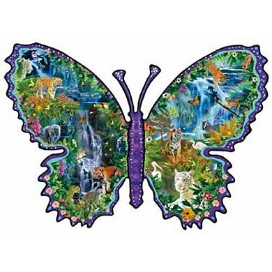 Rainforest Butterfly 1000 piece Special Shape Jigsaw Puzzle