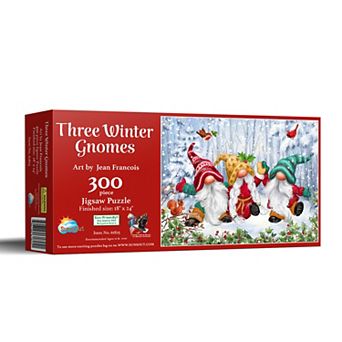 Three Winter Gnomes 300 pc Christmas Jigsaw Puzzle