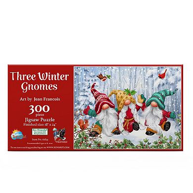 Three Winter Gnomes 300 piece Christmas Jigsaw Puzzle