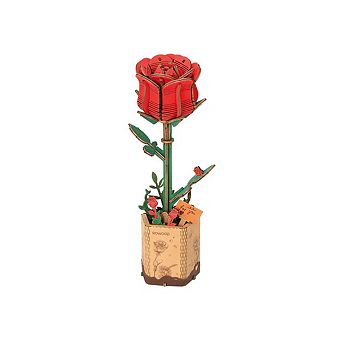 DIY 3D Wood Puzzle Red Rose 106 pc