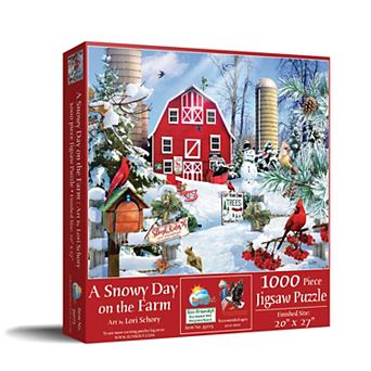 A Snowy Day on the Farm 1000 pc Jigsaw Puzzle