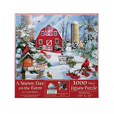 A Snowy Day on the Farm 1000 piece Jigsaw Puzzle
