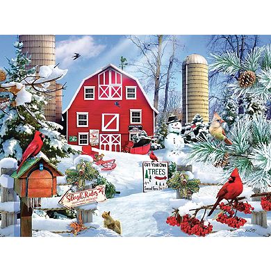 A Snowy Day on the Farm 1000 piece Jigsaw Puzzle