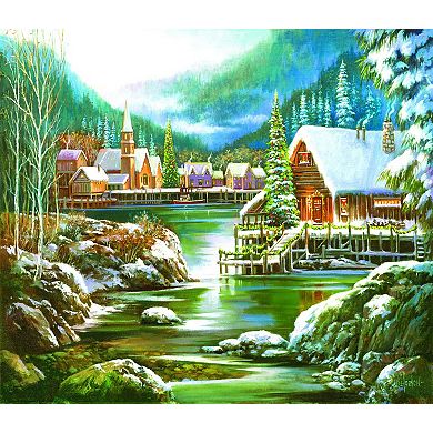 Snowy Harbor 550 piece Jigsaw Puzzle