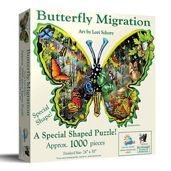 Butterfly Migration 1000 pc Special Shape Jigsaw Puzzle