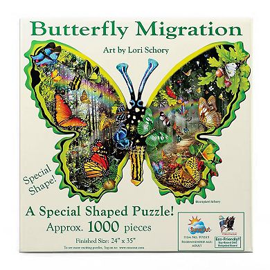 Butterfly Migration 1000 piece Special Shape Jigsaw Puzzle