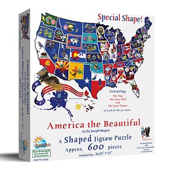 America the Beautiful 1000 pc Special Shape Jigsaw Puzzle