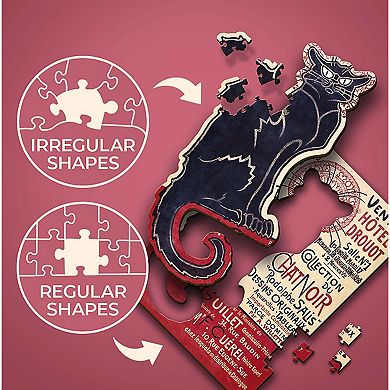 Trefl Wood Craft 200 Piece Wooden Puzzle - The Black Cat - Théophile Alexandre Steinlen