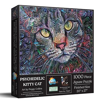 Psychedelic Kitty Cat 1000 pc Jigsaw Puzzle