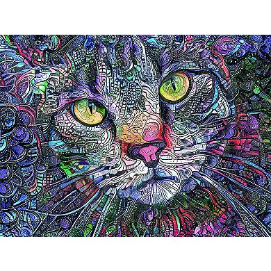 Psychedelic Kitty Cat 1000 piece Jigsaw Puzzle
