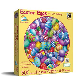 Easter Eggs 500 pc Round Jigsaw Puzzle