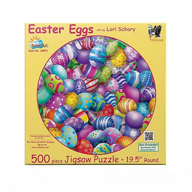Easter Eggs 500 piece Round Jigsaw Puzzle