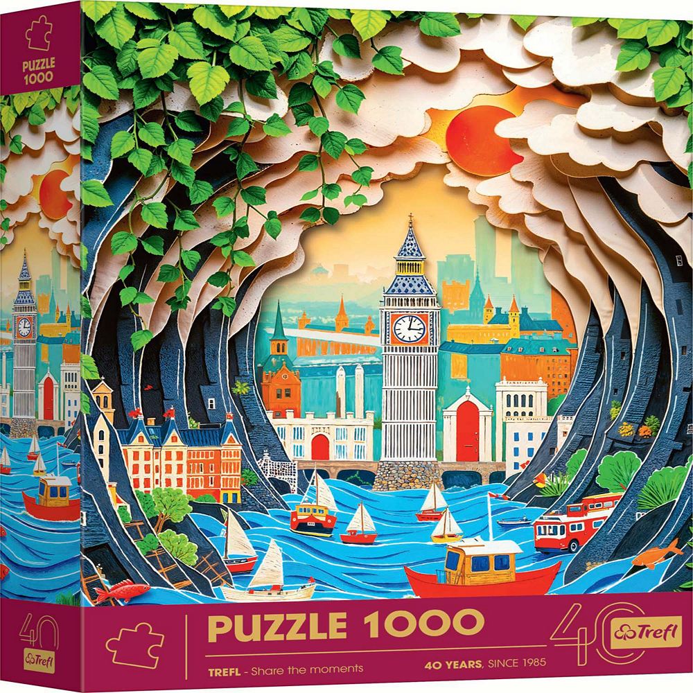 Trefl Red 40th Anniversary London 1000 Piece Paper Art Puzzle