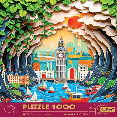 Trefl Red 40th Anniversary London 1000 Piece Paper Art Puzzle