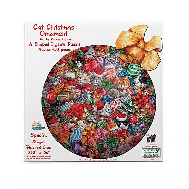 Cat Christmas ornament 750 piece Special Shape Jigsaw Puzzle