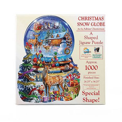 Christmas Snow Globe 1000 piece Special Shape Jigsaw Puzzle