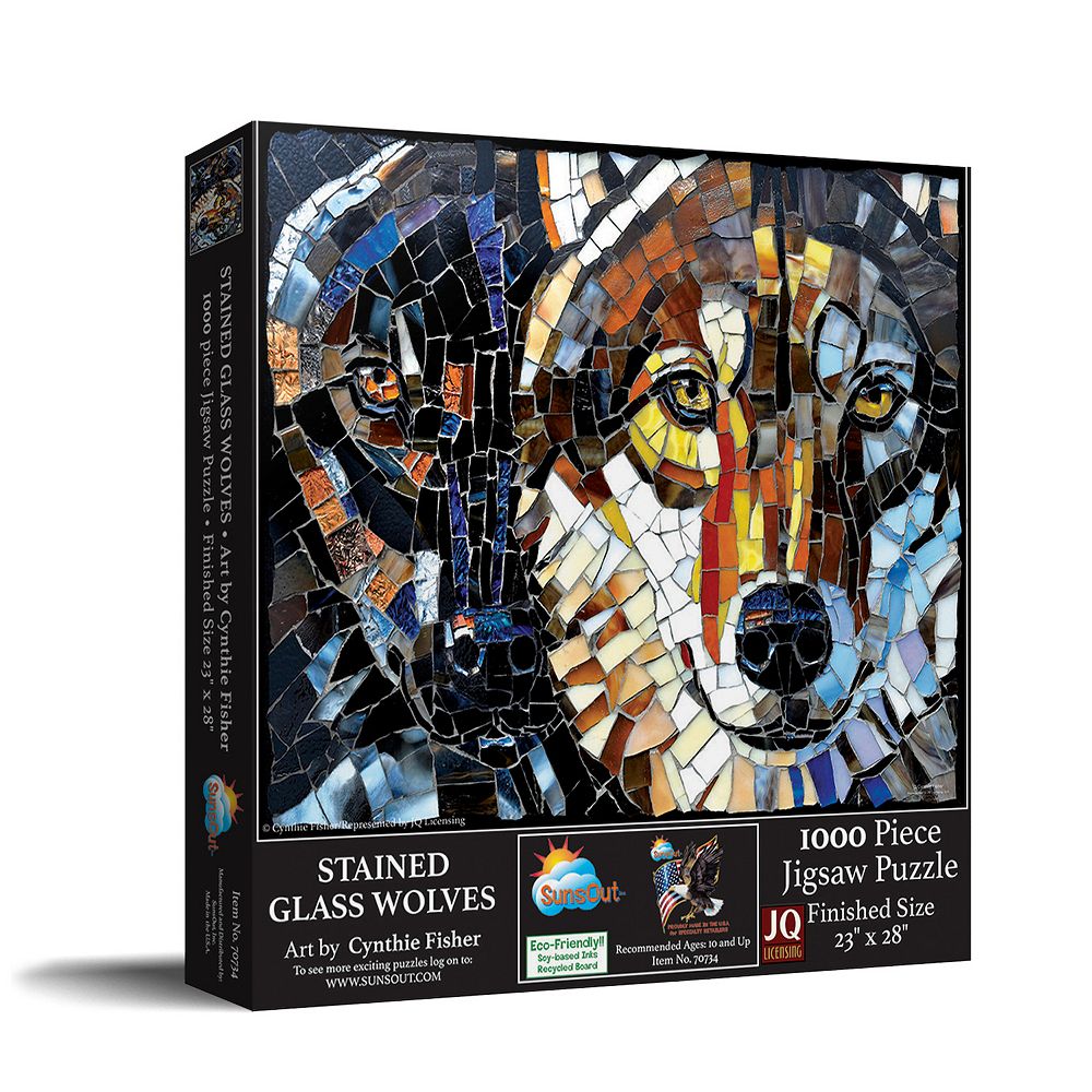 Stained Glass Wolves 1000 piece Jigsaw Puzzle