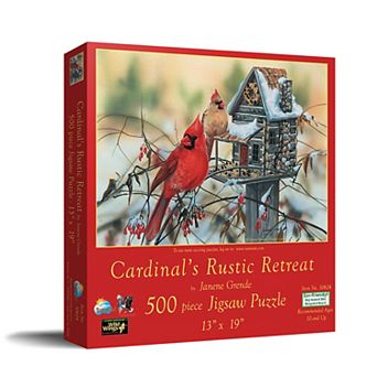 Cardinal's Rustic Retreat 500 pc Jigsaw Puzzle