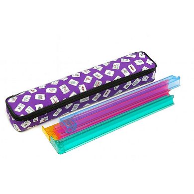 Multi-purpose (XL-Purple Color) Tile/Rack Color Tile Zippered Case for Mah Jongg Game