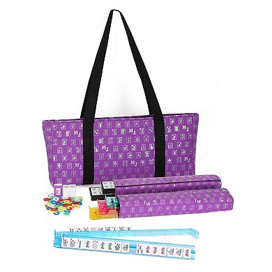 Mah Jongg Purple & Silver MJ Designer Logo Soft Replacement Case, includes two matching wraps