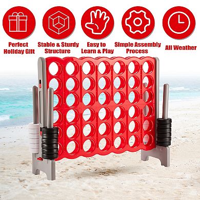 3.5 Foot Jumbo 4 to Score Game with 42 Rings