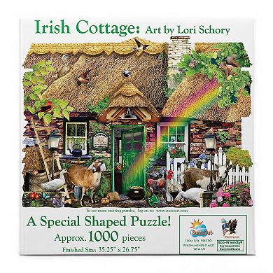 Irish Cottage 1000 piece Shaped Jigsaw Puzzle