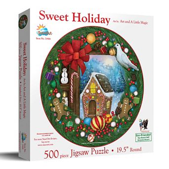 Sweet Holiday 500 pc Round Jigsaw Puzzle