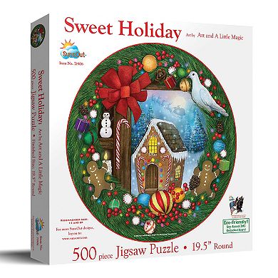 Sweet Holiday 500 piece Round Jigsaw Puzzle