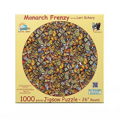 Monarch Frenzy 1000 piece Round Jigsaw Puzzle