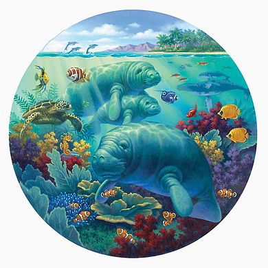 Manatee Beach 500 piece Round Jigsaw Puzzle