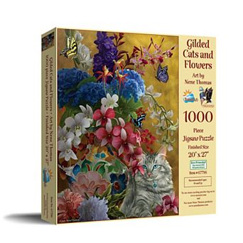 Gilded Cats And Flowers 1000 pc Jigsaw Puzzle