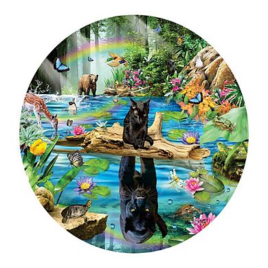Panther Reflections 500 piece Round Jigsaw Puzzle