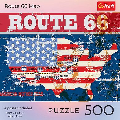 Trefl Red Route 66 Map 500 Piece Puzzle