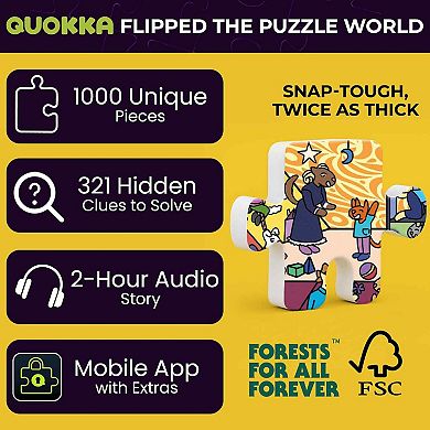 QUOKKA 1000 Piece Puzzle for Adults with Hidden Secrets & Audio Story