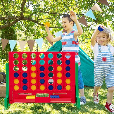 Jumbo 4-to-Score Connect Game Set with Carrying Bag and 42 Coins